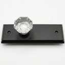  Passage Side plate Door Crystal Old Town Knob Matte Black