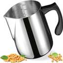 Candle Making Pouring Pot, 32oz Stainless Steel Wax Melting Pot with Heat-Resistant Handle, Double Boiler Candle Making Pitcher with Dripless Pouring Spout Design