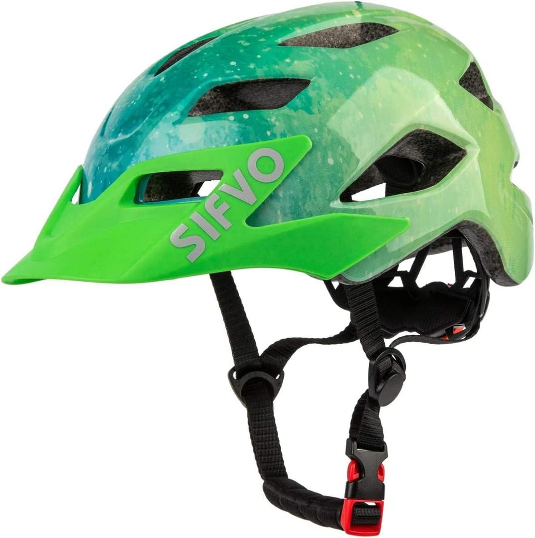 Kids Helmet, SIFVO Kids Bike Helmet Boys and Girls Bike Helmet with Cool Visor Helmet for Kids 5-14, Kids Bike Helmets Youth Bike Helmet Adjustable & Lightweight Size: Medium: 19.69"-22.44"(50-57cm)