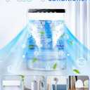 COOLECH Small Air Conditioner w/ 3 Speeds&3 Modes, Remote, 1100ML Tank Humidifier, 8-Cube Ice Tray, 120° Oscillating, 4 IN 1 Portable Air Conditioners, 7-Color Light, 4H Timer Desk AC Unit for Bedroom