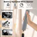 COKUNST Electric Wine Opener, Automatic Operation Corkscrew, Battery Operated Wine Bottle Opener with Foil Cutter, Wine Gift for Wedding Kitchen Party Home, Grey