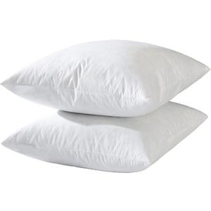 20x20 Decorative Throw Pillow Inserts-Down Feather Pillow Inserts-Square-Cotton Fabric-Set of 2-White.