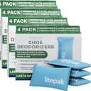 Litepak Shoe Deodorizer and Odor Eliminator Activated Charcoal Odor Absorber for Shoes and Gym Bags, Natural Bamboo Air Freshener for Boots, Closet Or Car (16 Pack)