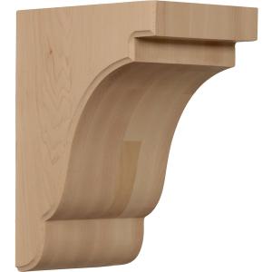 Ekena Millwork BKTW05X07X10BERW Bedford Wood Brackets, 5 1/4"W x 7 1/4"D x 9 1/2"H , Rubberwood