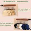 2PCS Pull Out Closet Hanger with 8 Hooks, Wall-Mounted Wooden Closet Valet Rod Slide Out with Non-slip Rubberized Clips, Left & Right Pull out Belt Organizer for Closets, Bra, Underwear