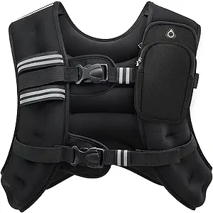ZELUS Weighted Vest, 30lb Weight Vest with Reflective Stripe for Workout, Strength Training, Running, Fitness, Muscle Building, Weight Loss, Weightlifting