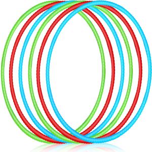 Sratte 6 Pcs Exercise Hoop Detachable Adjustable Plastic Hoops Snap Together Toy Ring Color Playground Toys for Girls and Boys Party Games, Sports, Exercise, Dog Training(28 Inch,Red,Green,Blue)
