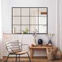 Suidia Wall Mirror, 30" x 40" Window Decorative Mirrors, Metal Framed Wall Decor Wall-Mounted Mirrors for Bedroom, Living Room, Entryway, Black