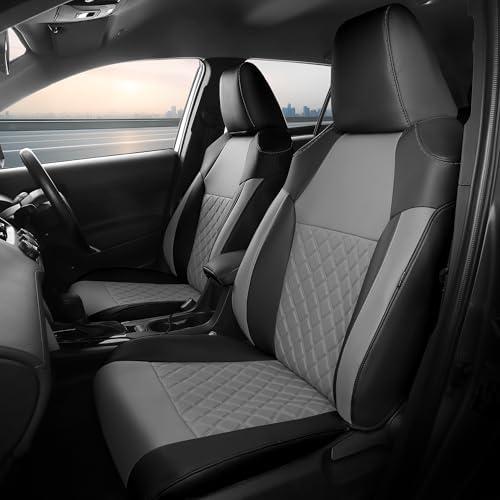 FREESOO Custom 1:1 Seat Covers for Toyota Corolla Cross L LE XLE 2026 2025 2024 2023 2022 2021, Not for Hybrid, Faux Leather Seat Covers Full Set - BlackRed