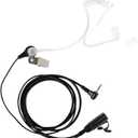 Caroo 1 Pin 2.5mm Earpiece Headset with PTT Mic Compatible with Motorola Talkabout MH230R MR350R T200 T200TP T260 Two Way Radio Accessories with Covert Acoustic Tube (2 Packs)