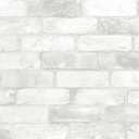 NuWallpaper Loft Brick Peel and Stick Wallpaper, White and Off-White, Textured Removable Wallpaper, 20.5 in x 18 ft