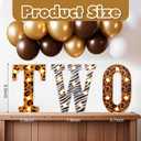 Two Safari Wild Birthday Decorations for 2 Year Old Girl and Boy,Light Up Letters Two Sign for 2nd Birthday Centerpiece Table Decorations,Jungle Animal Party Supplies Backdrop Wall Decor