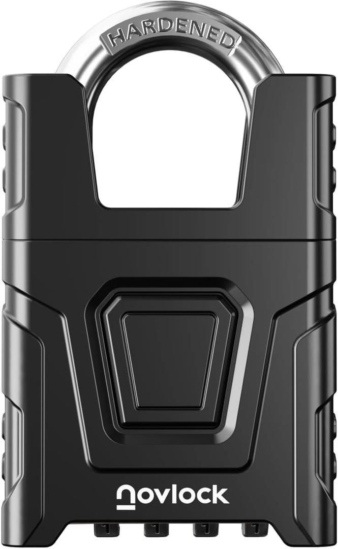 Heavy Duty Outdoor Combination Lock with 0.32" Cut-Resistant Shrouded Shackle  Weatherproof High-Security Padlock with Code for Gates, Fences, Sheds, Storage Units  1-Pack, Black