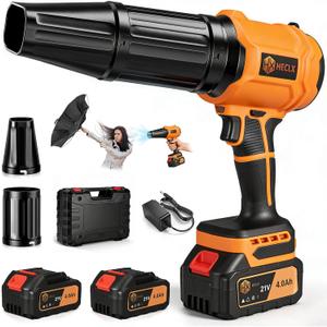 Leaf Blower Cordless, Handheld Leaf Blower with Battery and Charger, Handheld Leaves Blower Dryer Air Blowers for Patio Cleaning (Orange)