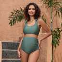 GINKANA Maternity Bikini Set Two Piece Pregnancy Swimsuit Tie Shoulder Straps High Waist Swimwear Pregnancy Bathing Suits