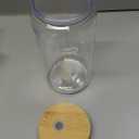 16 oz Clear Plastic Cups Reusable with Bamboo Lids and Straws & DIY Sticker, 20Pack Acrylic Mason Jars Iced Coffee Drinking Glasses Cup for Park Picnic, Poolside, Party Giveaways