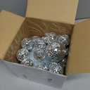 Sumind 50 Pcs Disco Balls Decor Silver Mirror Disco Balls Hanging Decor Assorted Reflective Wedding Dance Music Festivals for Christmas Stage Club Ballroom Hall Prop (1.2'',2'',3.2'',4'')