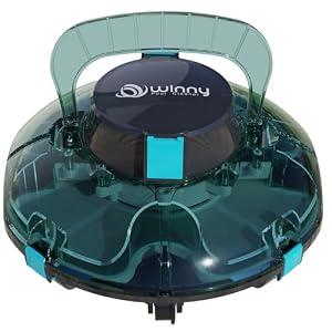 (2026 Upgrade) Cordless Robotic Pool Cleaner, Lasts 80 Min, Automatic Vacuum for Above-Ground Pools up to 650 Sq.ft, Portable, Self-Parking, Transparent Green