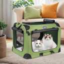 Petprsco Large Cat Carrier for 2 Cats Small Medium Dogs, Soft Pet Carrier 24x17x17 for Traveling with Warm Blanket Foldable Bowl and Washable Pad