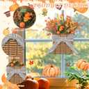 Thanksgiving Fall Door Hanger Basket Wreath Orange Pumpkin Wreath, Artificial Autumn Pumpkin Wreaths with Mixed Leaves Sunflower for Front Door Indoor Outdoor Decor Farmhouse Harvest Orange Wreaths