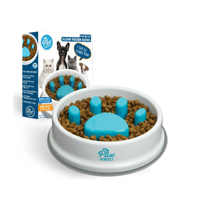 Paw Perfect Fun Feeder Slo Bowl, Slow Feeder Dog Bowl, Medium/Mini, Turquoise