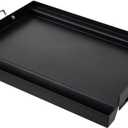 LotFun 17" x 13" Carbon Steel Cooking Griddle for Outdoor Gas Grill, Universal Griddle Flat Top Plate Insert with Grease Groove and Removable Handles for Electric/Charcoal/Gas Grill, Camping,Party