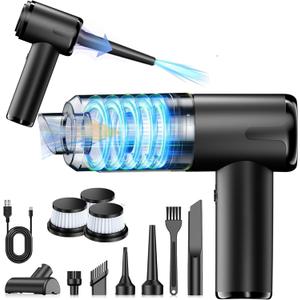 Handheld Car Vacuum Portable Cordless, 4 in 1 Handheld Vacuum Cleaner 12000PA Air Duster with Multi-Nozzles, Mini Hand Held Vacuum Rechargeable for Home, Car, Office, Pet Hair