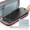 DIGIROOT Switch Case for Nintendo Switch 2 (2025) and Switch / OLED, Portable Travel Carrying Case, Slim Hard Shell Protective for Switch 2 Accessories with 10 Game Card Slots (Black & Red)