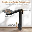 Upgrade Removable RV Table Leg Accessories, 360 Degree Aluminum Alloy RV Adjustable Table Leg, Table Top Adjustable Detachable RV Table Leg for RV Caravan Yachts, 100IBS (Upgrade Black)