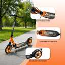 FREEDARE Kick Scooter for Kids & Adults Ages 8+, Foldable Teen Scooter with 2 Big 8-inch Wheels and 4-Level Adjustable Handlebar, Max Load 220 LBS, Orange