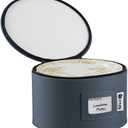 Dinner Plates Storage Container - Hard Shell China Organizer with Dividers - Holds 12 Plates of 10" - Durable & Stackable Storage Box for Seasonal Dishware Protection - Denim Blue