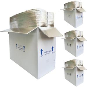 26x11x19" Insulated Shipping Box for Frozen Food, 4 Pack Cold Shipping Boxes Reusable Perishable Shipper Cooler Box for Mailing Double, Insulated Carton with Aluminum Foil Insulated Bag Liner