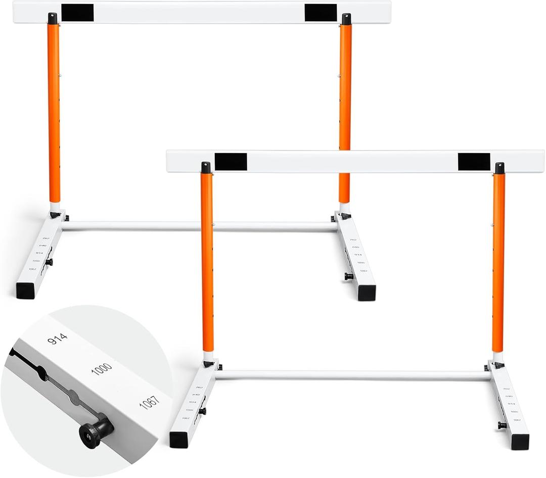 Blulu Adjustable Track and Field Hurdles Height Sports Training Hurdle with Counterweight Heavy Duty Track and Field Equipment Practice Training from 30 to 42 Inch for Athletes Adults