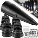 4 PCS Rubber CV Axle Boot Repair Kit with CV Boot Tool Cone Mounting, 8pcs Stainless Steel Clamps and 12pcs Cable ties for 2.32" 2.91" 3.35" Calibers, Waterproof Dustproof Protection for Protect Axle