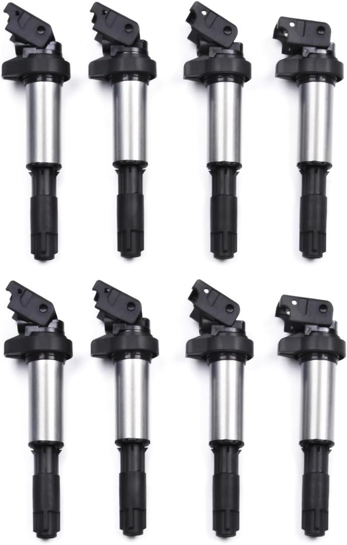 Set of 8 Ignition Coils Compatible with 2001-2010 BMW 325i 330i 525i 545i 550i 650i 750i Alpine B7 M3 X3 X5 Z3 Z4 3.0L 3.2L 4.4L 4.8L 6.0L L6 V8 V12 Replace UF522 C1404 UF515 5C1401