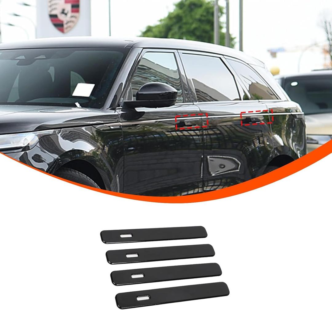 TINKI Car Exterior Door Handles Cover Trim Compatible with LR Range Rover Velar 2017 2018 2019 2020, Auto Door Handles Cover Outer Door Handles Protector Trim Decor Covers Accessories (Glossy Black)