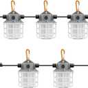 NS 50FT Construction String Lights 75W 7500LM LED String Work Lights Industrial Grade Best for Construction Sites, Renovation, Mine cave,Patio,Walkways and Other Outdoor Lighting