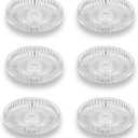 6Pcs Clear Glass Pillar Candle Holder Plates,4'' Round Glass Candle Plate,Candle Tray Plates for Dinning Wedding Party Table Centerpiece