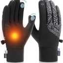 Benirap Winter Gloves Touchscreen Windproof Thermal Gloves Men Women Cycling Running Climbing Skiing Driving Gloves (Large, Black-06)