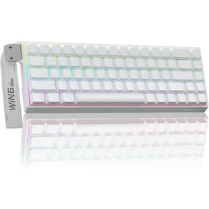 AULA WIN68 HE Mechanical Gaming Keyboard 60%, Hall Effect Magnetic Switch, Fast Trigger Mode Adjustable Actuation, 8000Hz Polling Rate, RGB Backlit, Wired White Keyboard for Laptop/PC Gamer