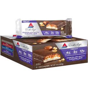 Atkins Endulge Chocolate Nutty Caramel Bar, Dessert Favorite, 2g Sugar, High in Fiber, Keto Friendly, 12 Count (EXP 06/25/25)