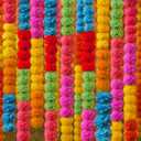 XunYee 5 Pcs Marigold Garland for Decoration 5 Feet Long Strands Artificial Marigolds Flowers Diwali Day of The Dead Decorations for Home Indian Decor Pooja Temple, Multicolor