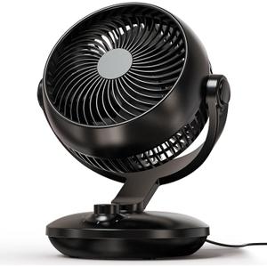 CARONSORT Desk Oscillating Fan, AC Air Circulator Fan, 11 Inch Table Fans for Whole Room, Vertical Manual + Oscillating Fan, 3 Speeds, Quiet Fan, for Bedroom/Dorm/Office/Home