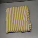 Mindsoft Yellow Striped Ruffled Tablecloth 70 x 52 Inches Cotton Linen Rectangle Striped Table Cloth Classic Farmhouse Vintage Table Cover Decorative Pattern for Holiday Party
