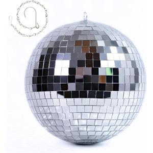 10-Inch Silver Mirror Disco Ball - The Ultimate Party Decoration for Wedding - Transform Your Event with Dazzling Light Reflections - Ideal for Dance Parties and Special Occasions - Silver