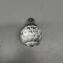 Crystal Glass Door Knobs Interior with Lock, Round Bathroom Bedroom Door Knobs (Privacy, Polished Chrome)