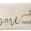MFGNEH Home Sweet Home Quotes Farmhouse Pillow Covers 12x20 Inch,Farmhouse Decorative Lumbar Throw Pillow Case Cushion Cover,Housewarming Gift (Beige)
