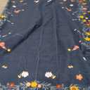 Beeiva Floral Washable Rugs 8x10, Large Soft Navy Blue Rug for Living Room Non-Slip, Ultra-Thin Room Carpet Bedroom Stain Resistant Under Table Carpet Low Pile (Navy,8'x10')