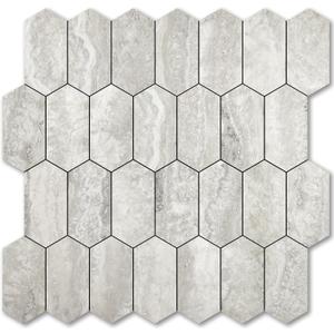 Vamos Tile Long Hexagon Peel and Stick Backsplash Tile - 10 Sheets Stick on Backsplash for Kitchen and Bathroom 12.4 x 12 Inch Beige Slate Look PVC Self Adhesive Mosaic Wall Tiles