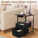 PESRAE Floor Lamp with Table & 2 Drawers, End Table with 3 Color Temperature Reading Light, Side Table Lamp with USB & Type C & AC Charging Port for Living Room, Bedroom